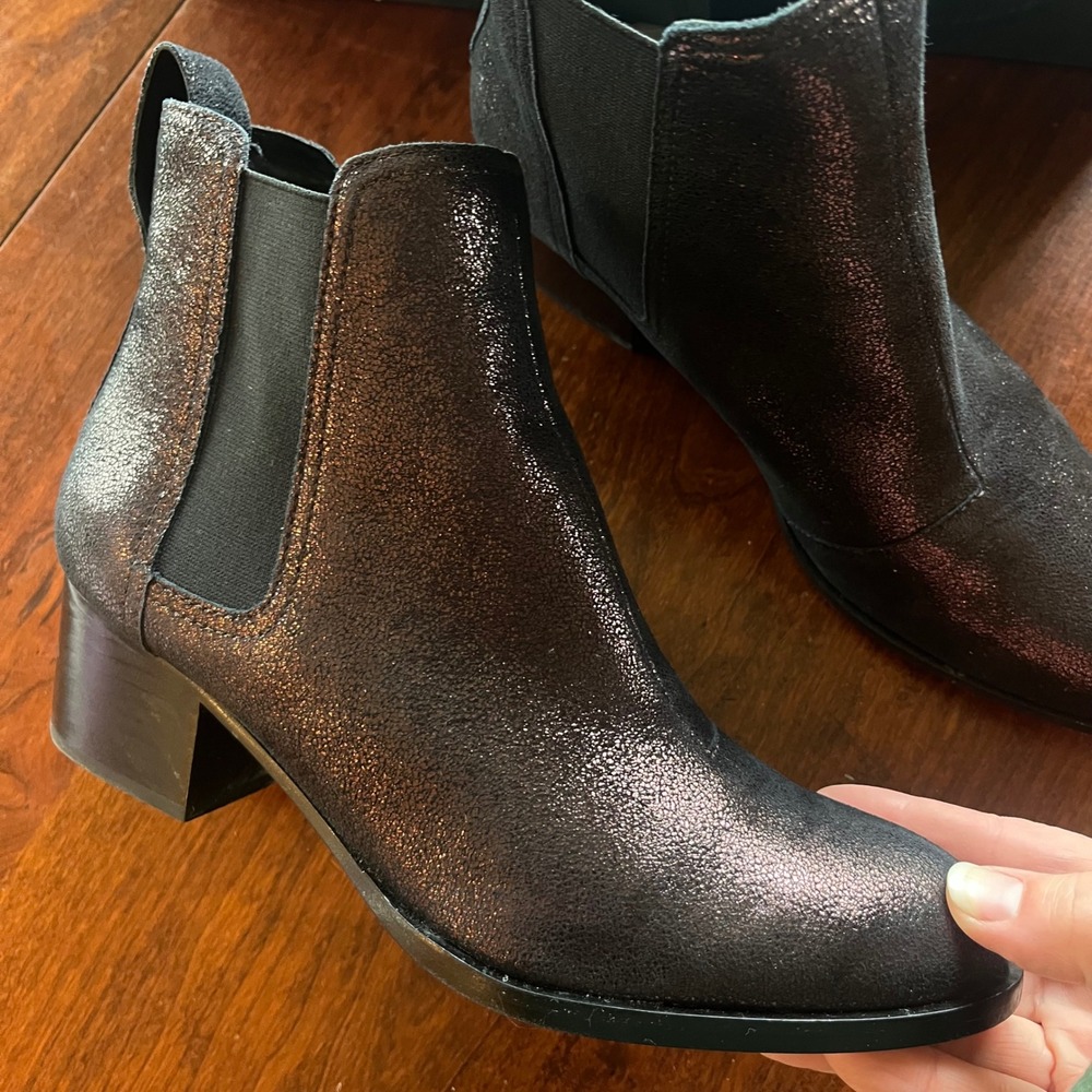 Rag & Bone Walker Boot Copper Metallic Crackle Leather Ankle Bootie EU 37 US‎ 7